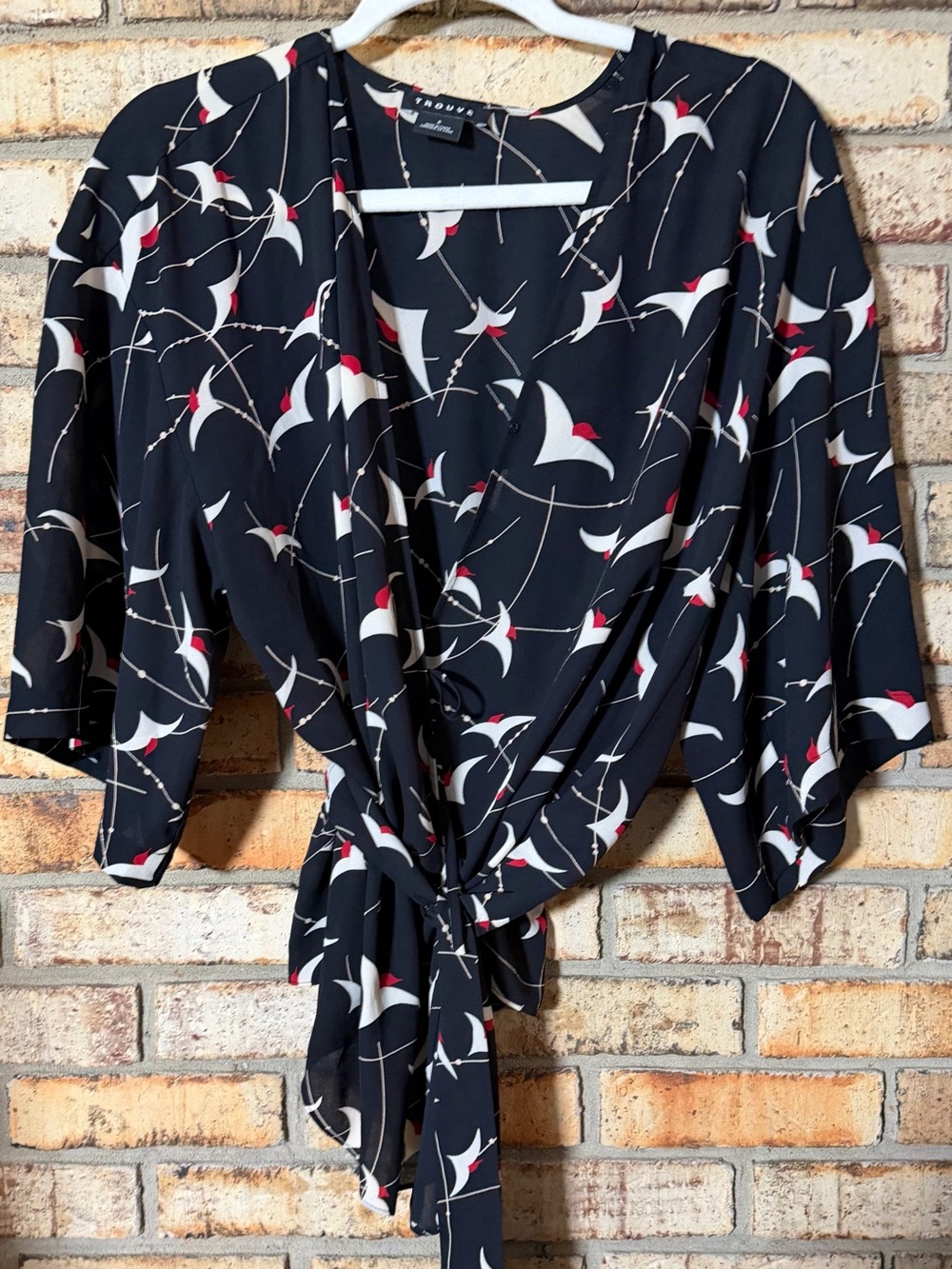 Trouve black wrap top S